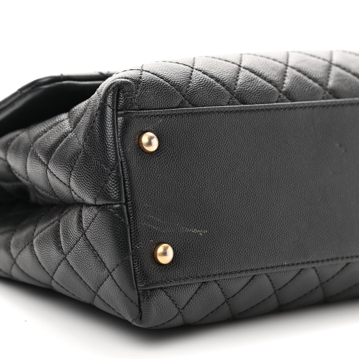 Caviar Quilted Medium Coco Handle Flap Black
