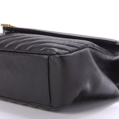 Saint Laurent Sheepskin Matelasse Chevron Monogram Large College Satchel Black 7 of 9