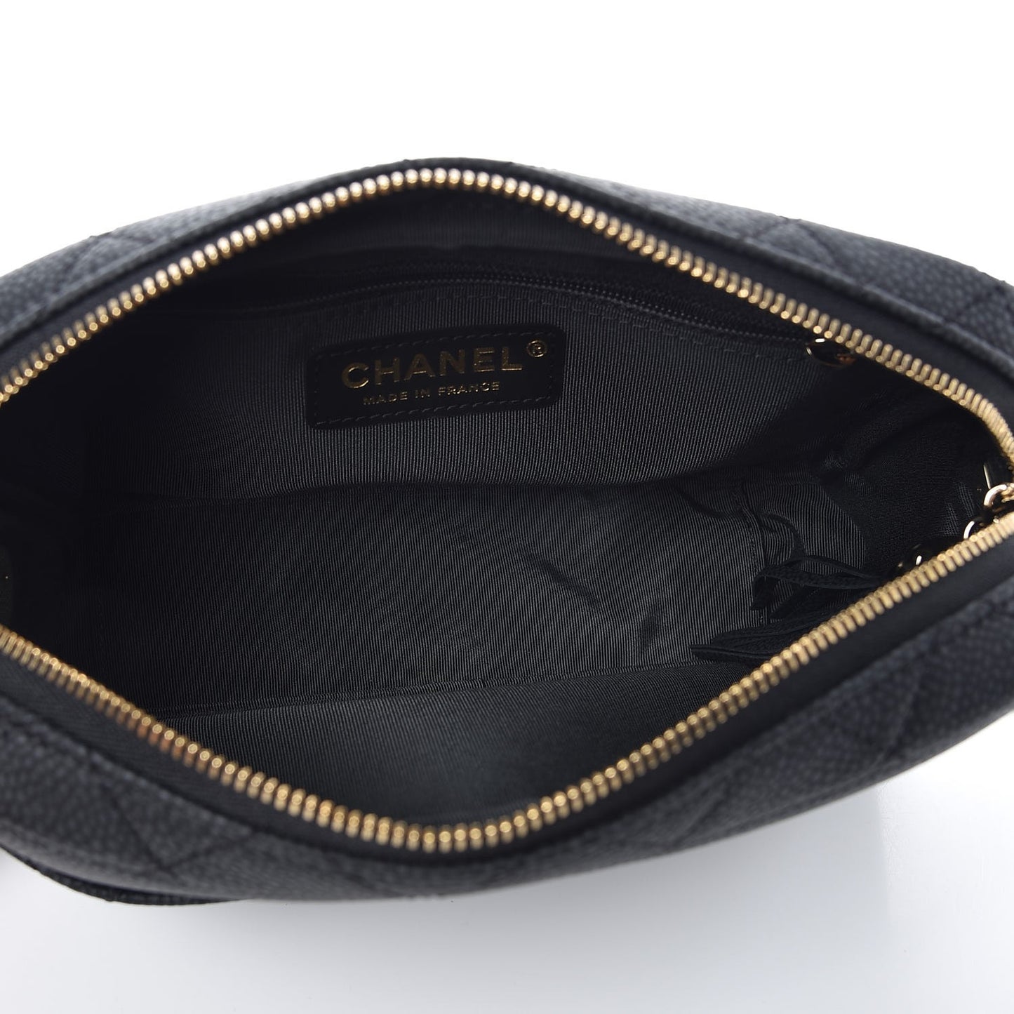 Caviar Quilted Coco Tassel Camera Case Black