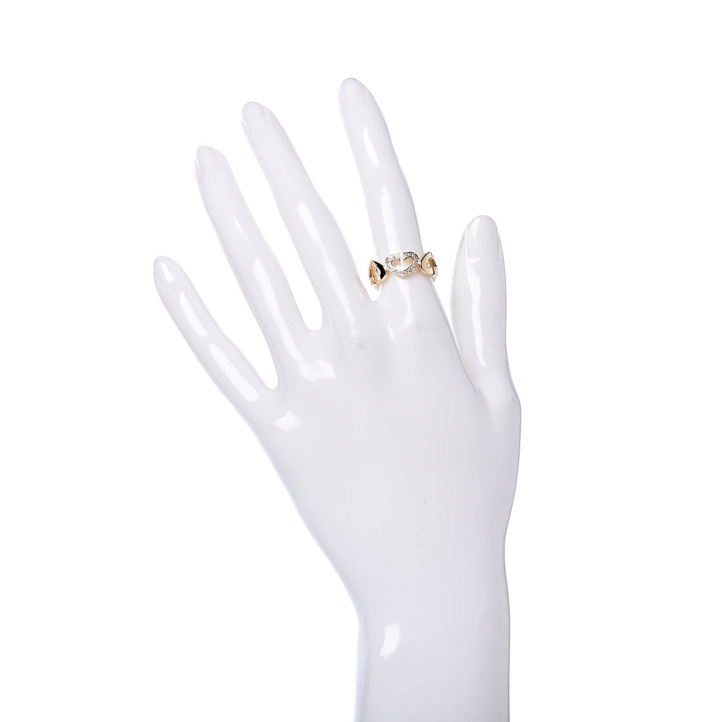 18K Yellow Gold Diamond Hearts and Symbols Ring 51 5.75