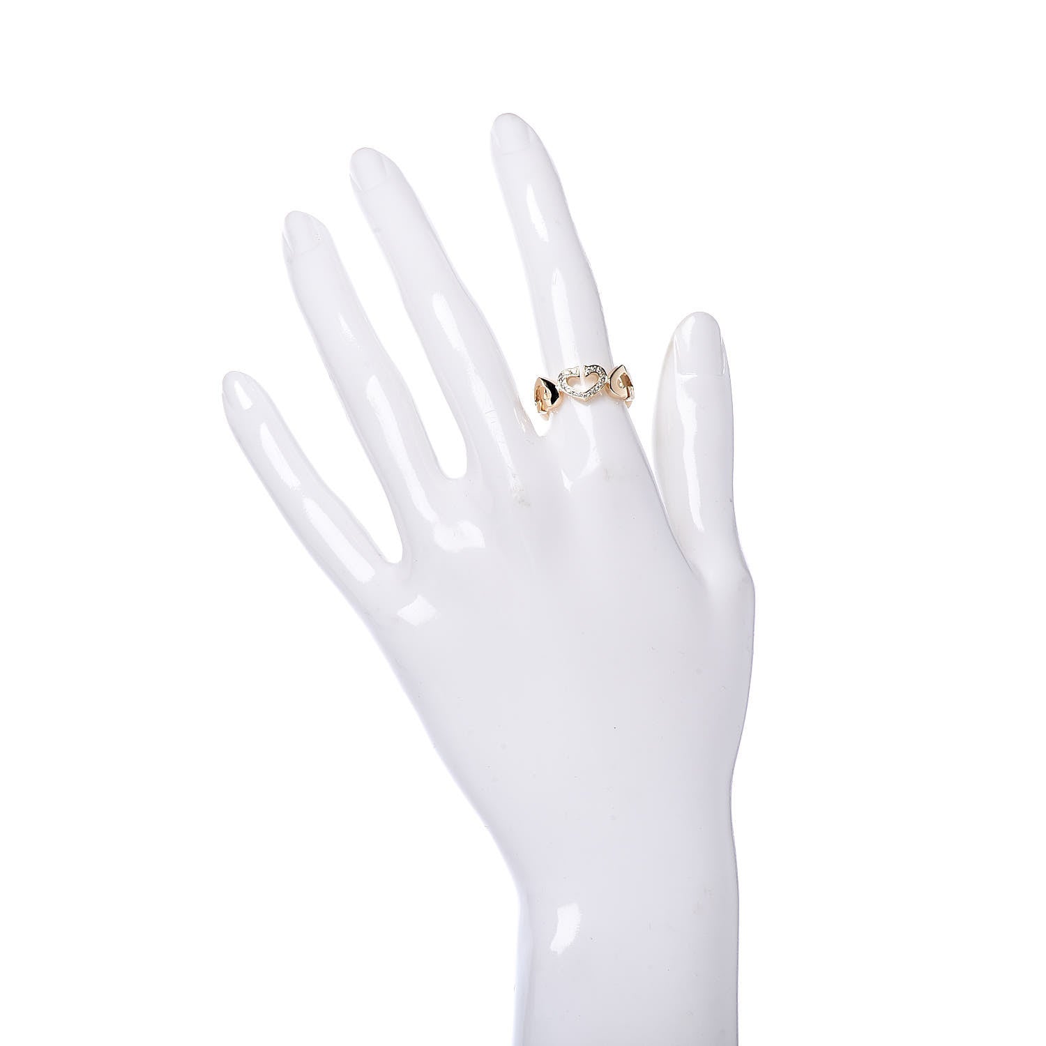 Cartier 18K Yellow Gold Diamond Hearts and Symbols Ring 51 5.75 2 of 5