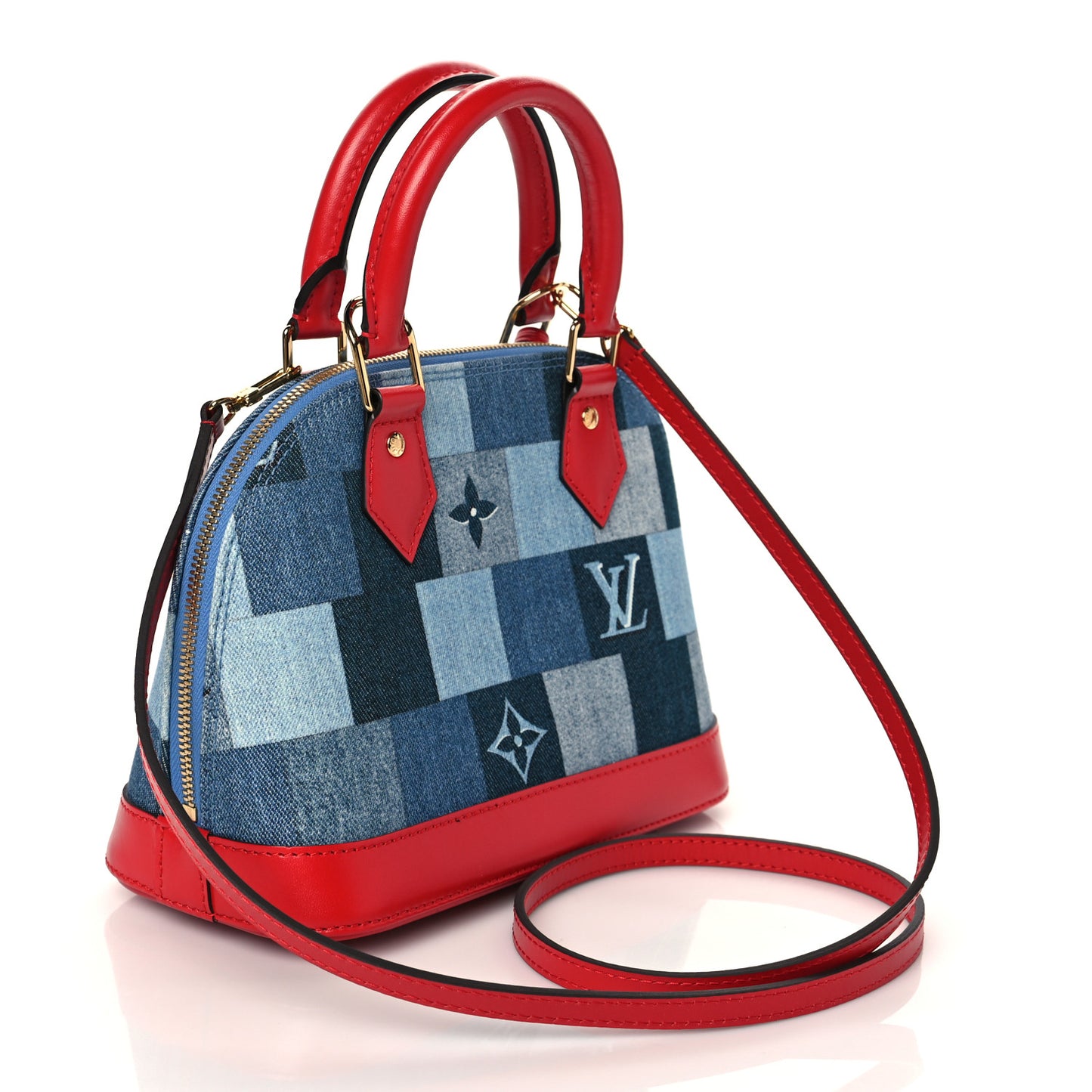 Denim Damier Monogram Patchwork Alma BB