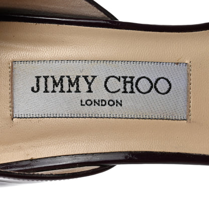 Jimmy Choo Patent Trinity Heels 38.5 Purple 6 of 8