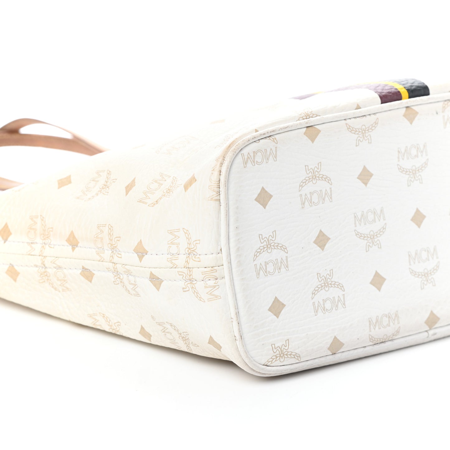 Visetos Striped Shopper Tote White