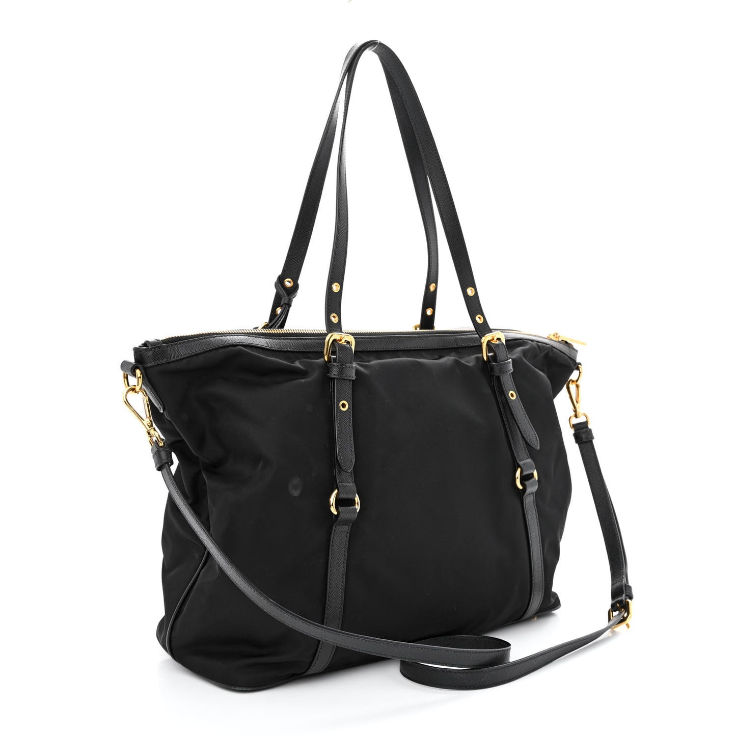 Tessuto Nylon Saffiano Tote Black