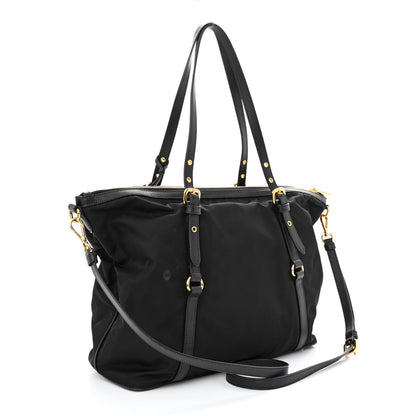 Prada Tessuto Nylon Saffiano Tote Black 3 of 12