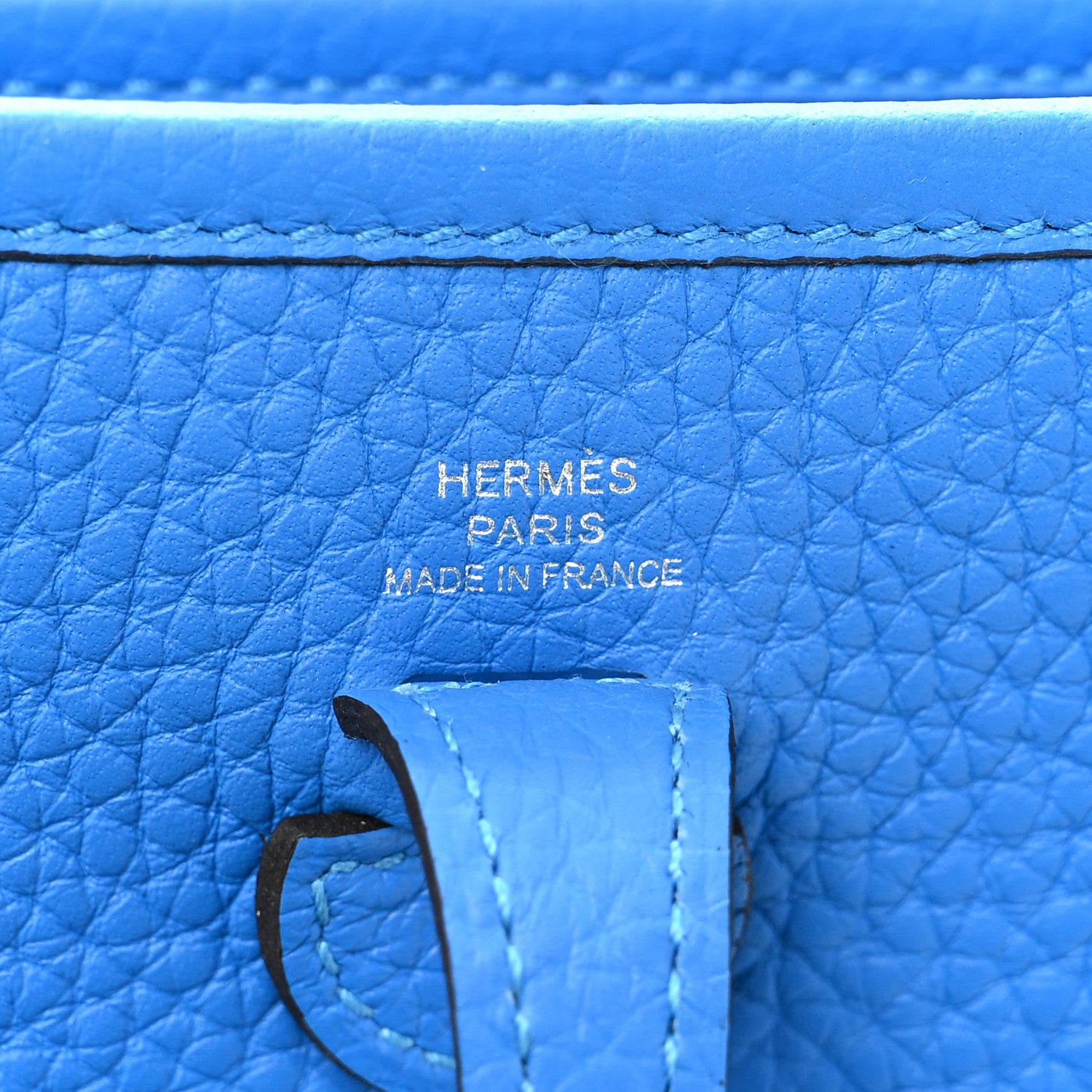 Hermes Taurillon Clemence Evelyne TPM Bleu Hydra 6 of 11