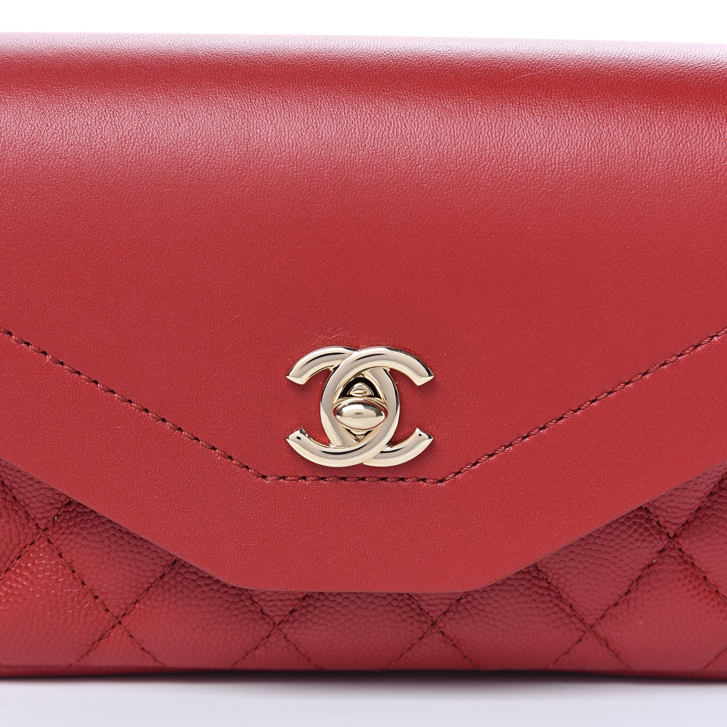Caviar Quilted Flap Waist Bag Red