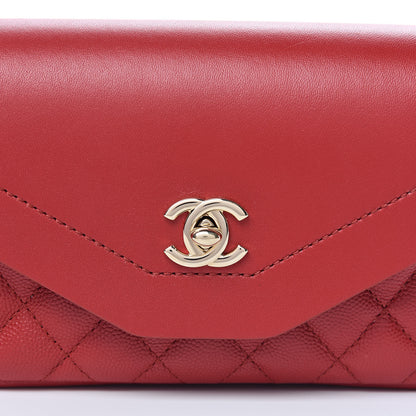 Chanel Caviar Quilted Flap Waist Bag Red 10 of 12
