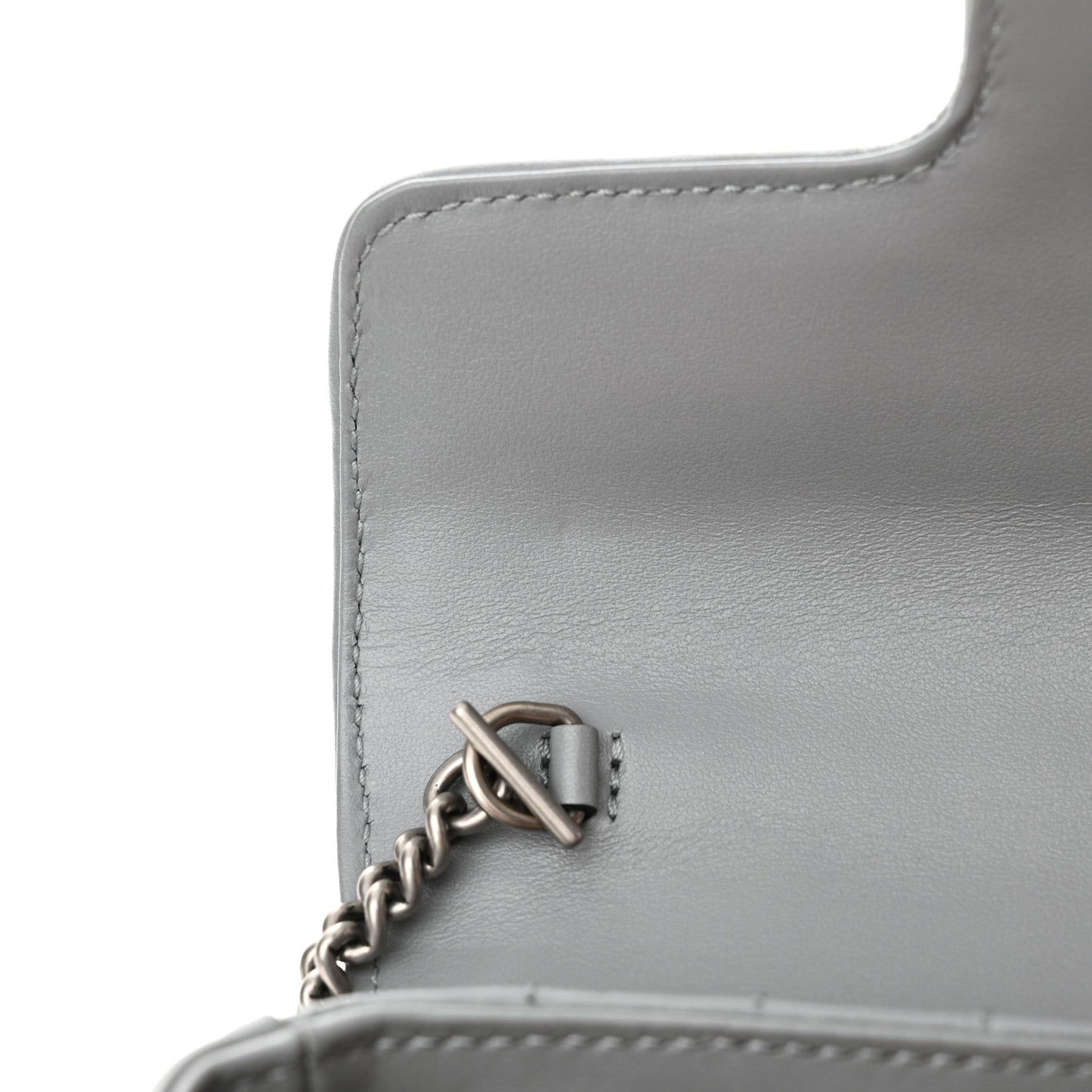 Calfskin Matelasse Aria Super Mini GG Marmont Shoulder Bag Deep Grey