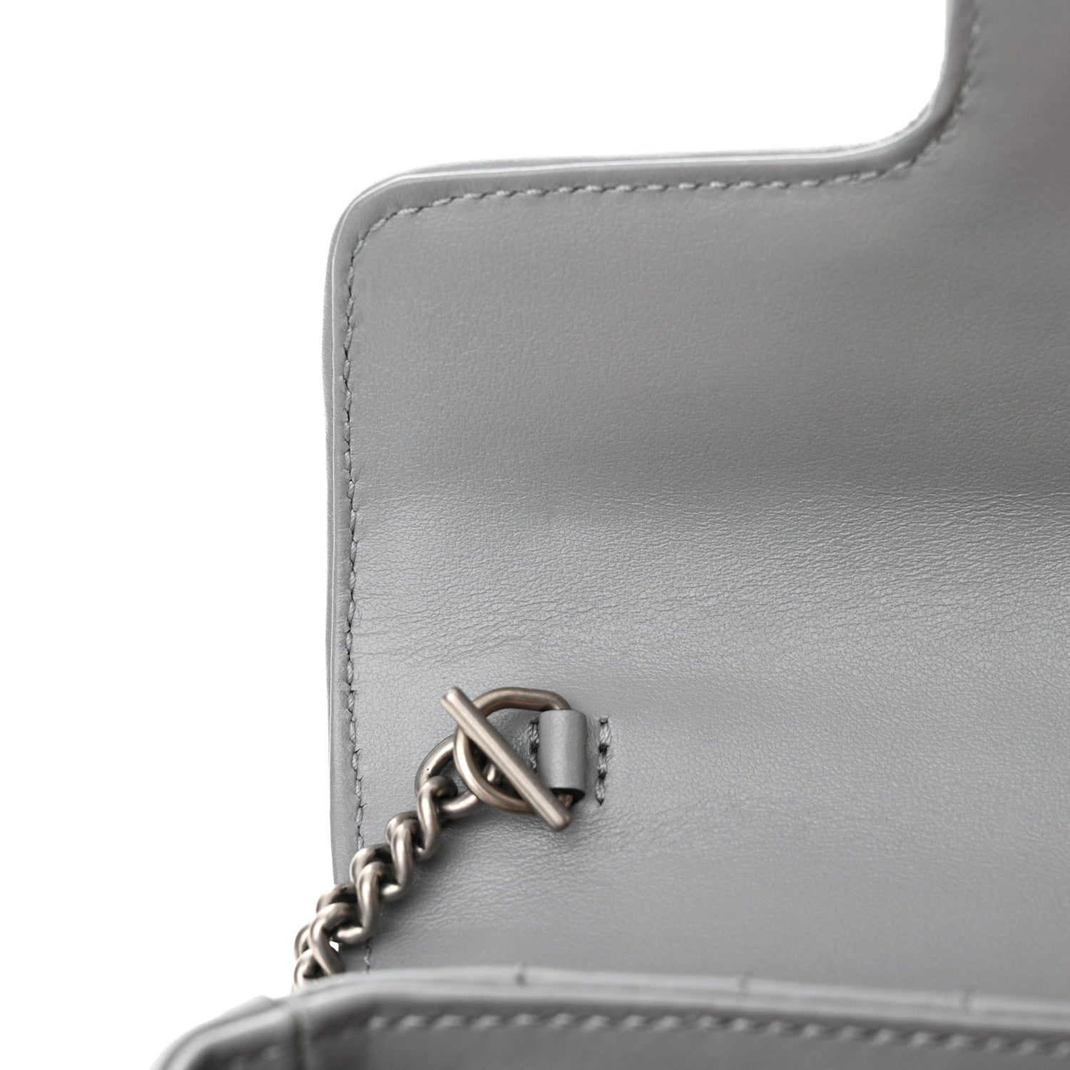 Gucci Calfskin Matelasse Aria Super Mini GG Marmont Shoulder Bag Deep Grey 12 of 13