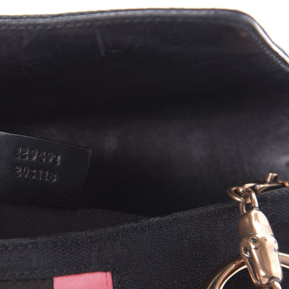 Gucci Monogram Horsebit Web Clutch Black 9 of 10