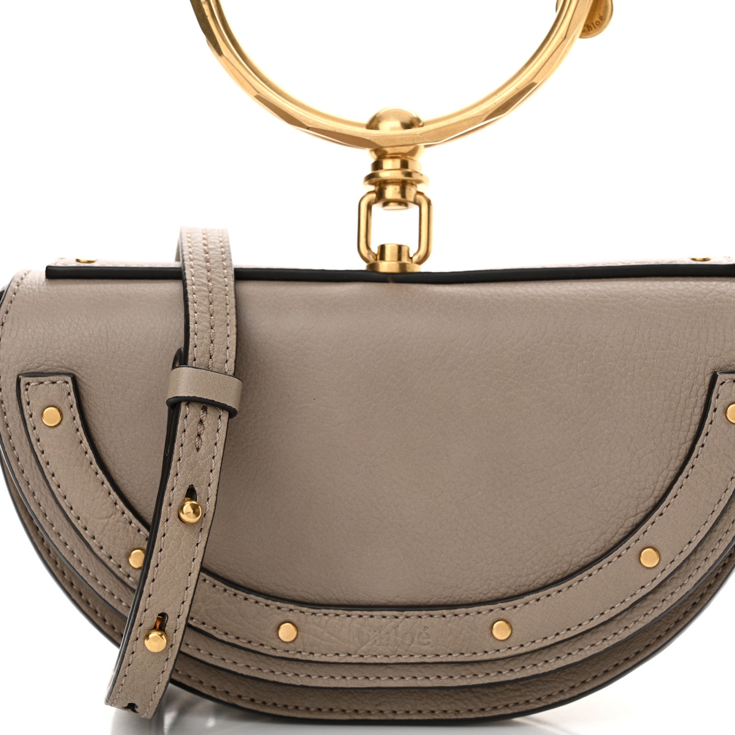 Chloe Calfskin Small Nile Bracelet Minaudiere Bag Motty Grey 8 of 10