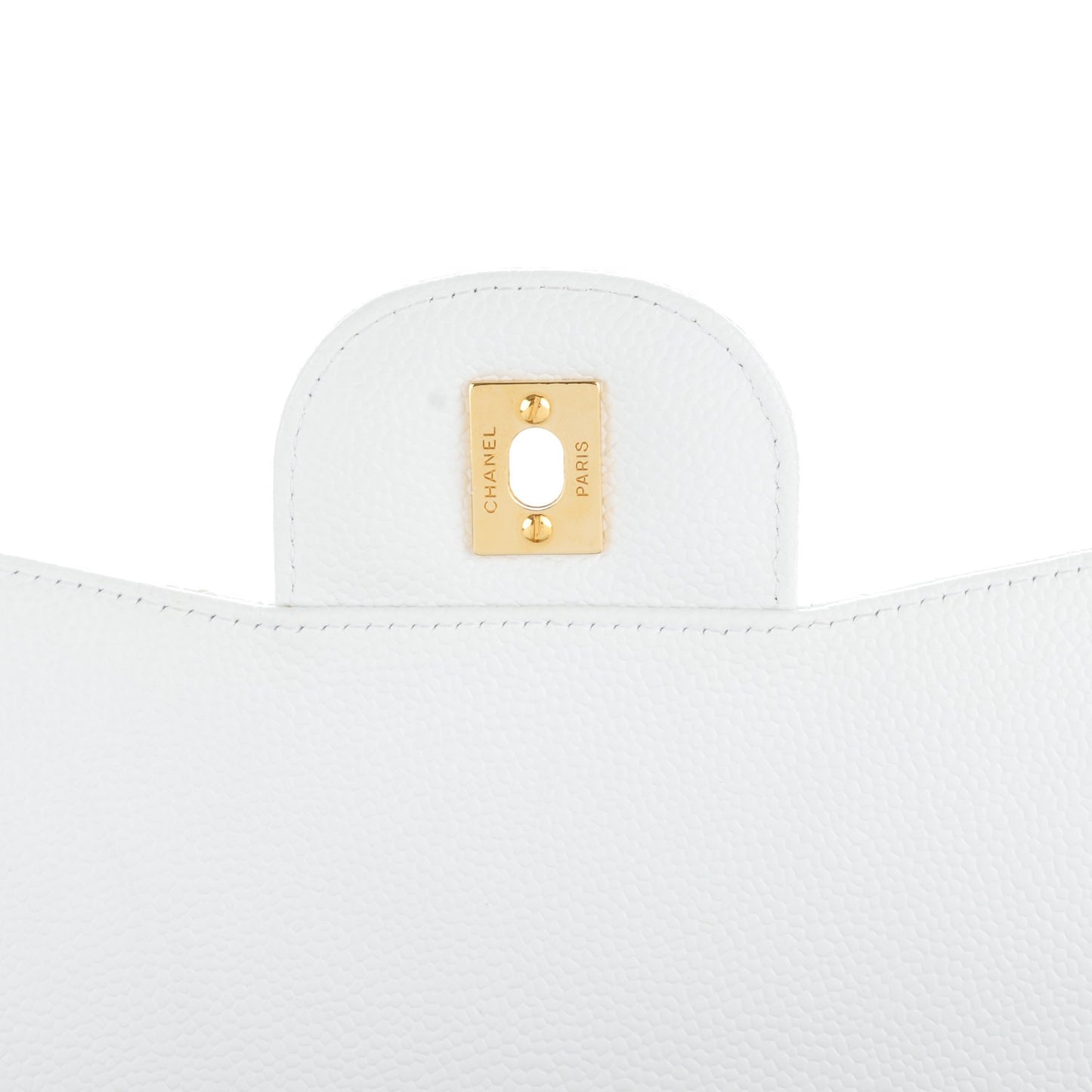 Caviar Quilted Jumbo Single Flap White