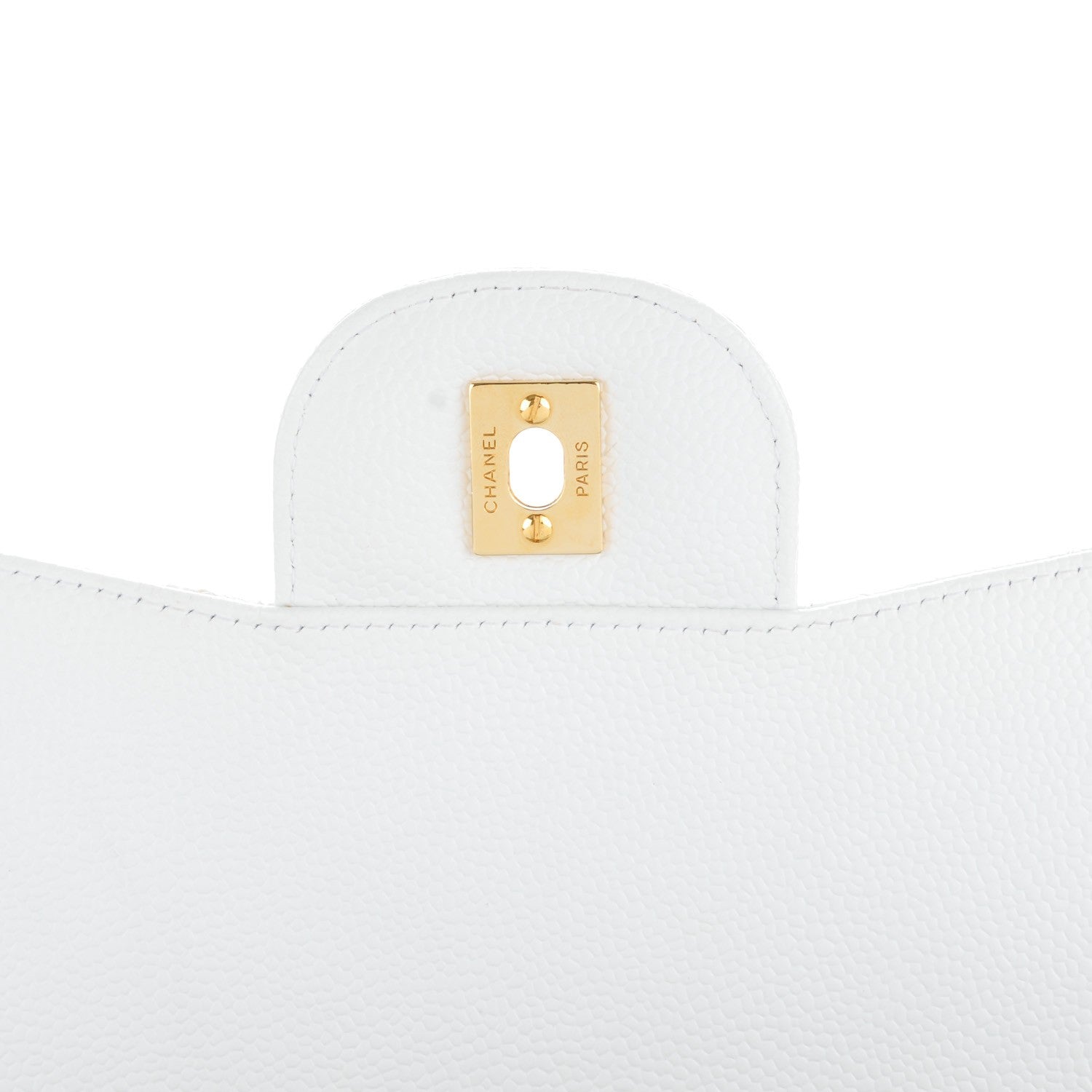 Chanel Caviar Quilted Jumbo Single Flap White 6 of 8