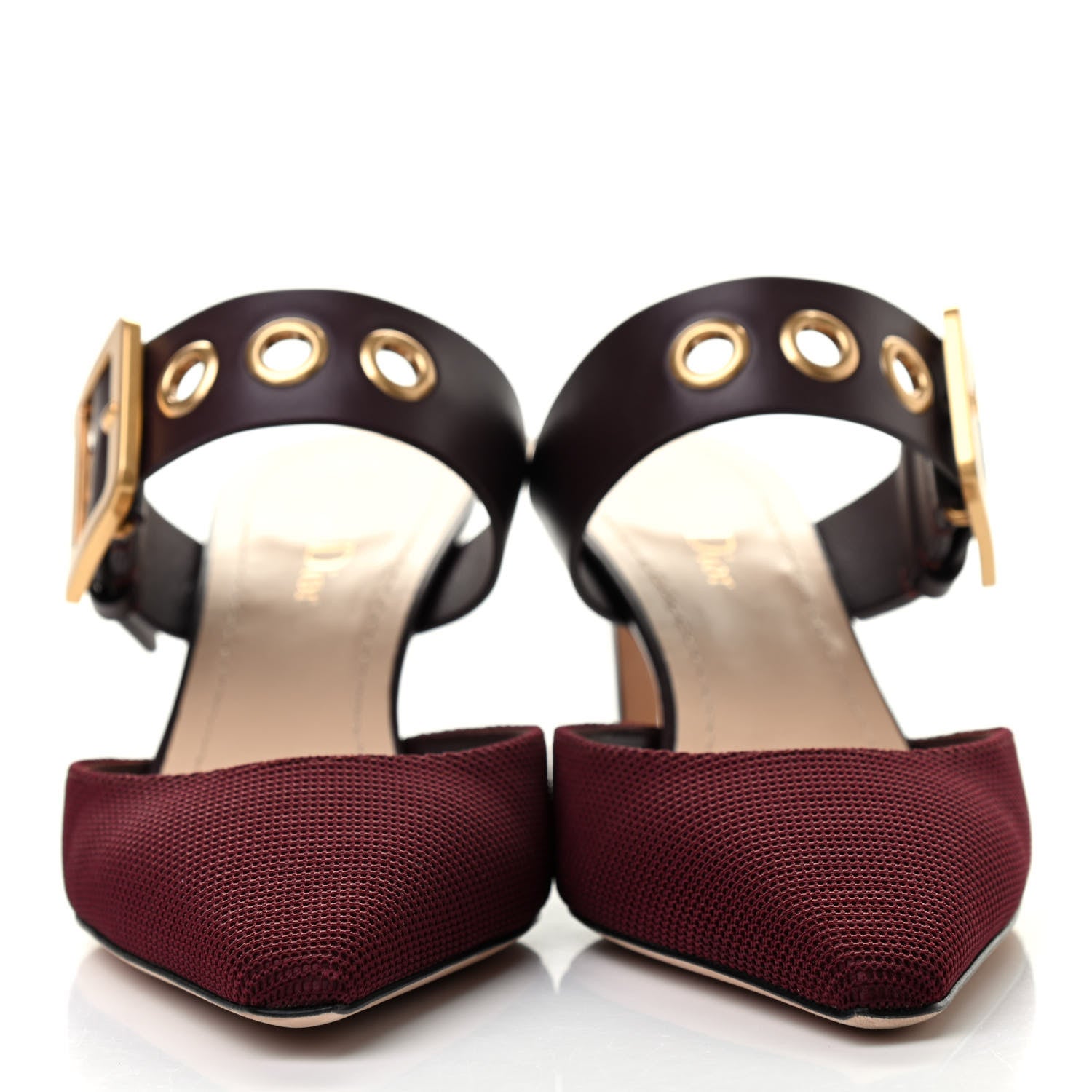 Christian Dior Technical Fabric Calfskin D-Dior 65mm Mules 38 Rouge Black 2 of 8