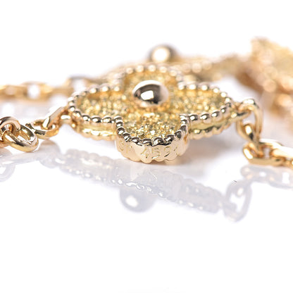 Van Cleef & Arpels 18K Yellow Gold 5 Motifs Vintage Alhambra Bracelet 4 of 6