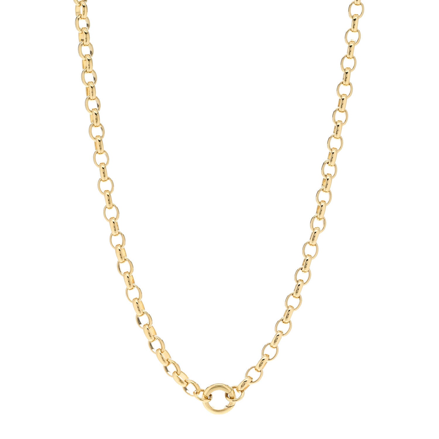 Foundrae 18K Yellow Gold Heavy Belcher Open Chain Mini Chubby Annex Link Necklace 1 of 5
