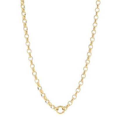 Foundrae 18K Yellow Gold Heavy Belcher Open Chain Mini Chubby Annex Link Necklace 1 of 5