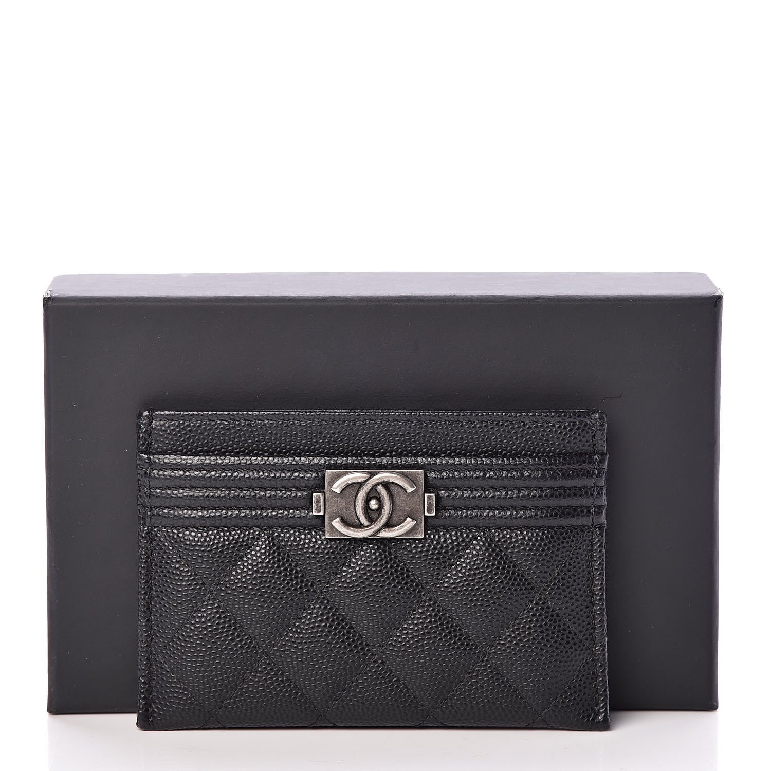 Chanel Caviar Quilted Boy Card Holder Black 9 of 9