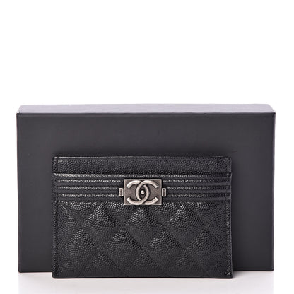 Chanel Caviar Quilted Boy Card Holder Black 9 of 9