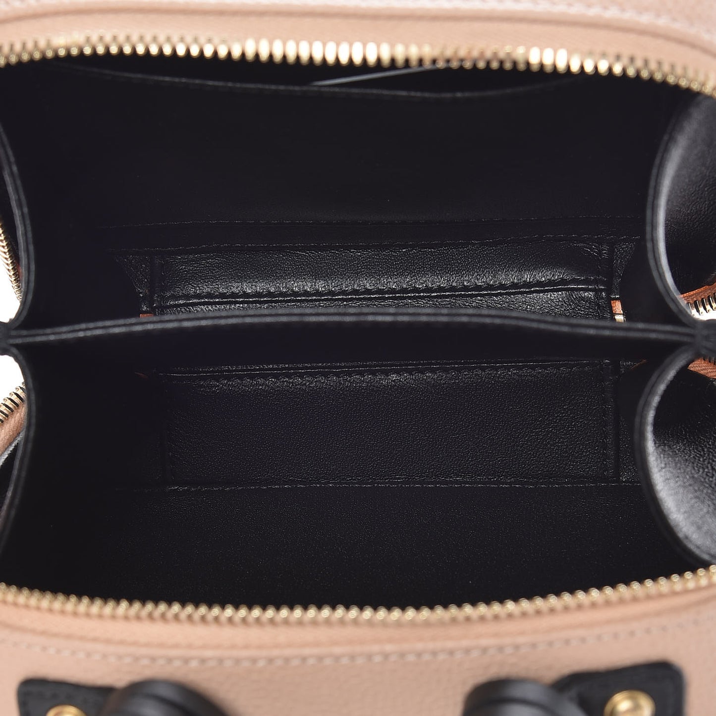Caviar Quilted Small CC Filigree Vanity Case Beige Black