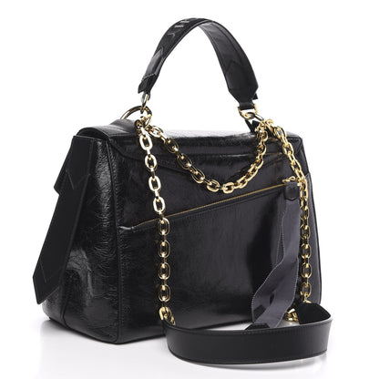 Givenchy Creased Patent Calfskin Medium ID Flap Black 3 of 9
