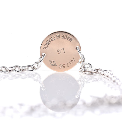 Hermes Sterling Silver 18K Rose Gold Confettis Bracelet LG 4 of 4