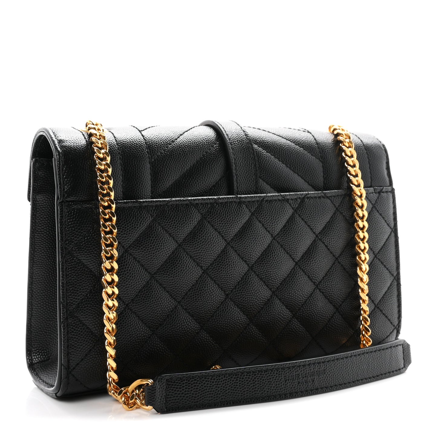 Grain De Poudre Textured Mixed Matelasse Triquilt Small Monogram Satchel Black