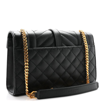 Saint Laurent Grain De Poudre Textured Mixed Matelasse Triquilt Small Monogram Satchel Black 3 of 10