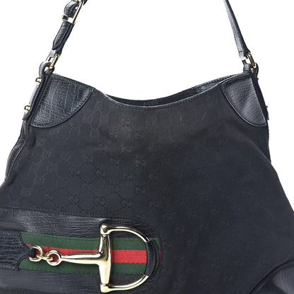 Gucci Monogram Web Hasler Hobo Black 7 of 14