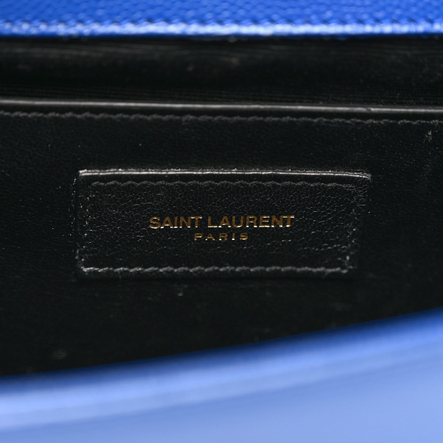 Grain De Poudre Classic Monogram Cassandre Clutch Blue Majorelle