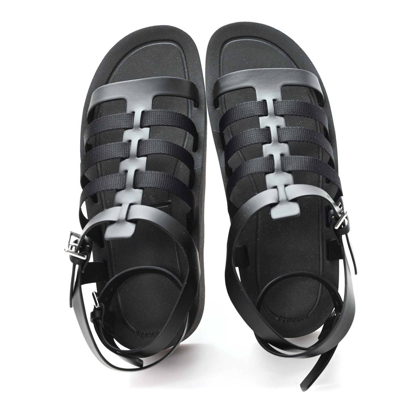 Calfskin Nylon Jupiter Sandals 40 Black
