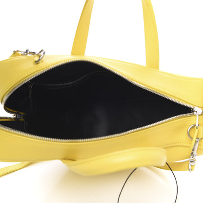 Balenciaga Shiny Day Calfskin Logo S Triangle Duffle Jaune Black 5 of 10