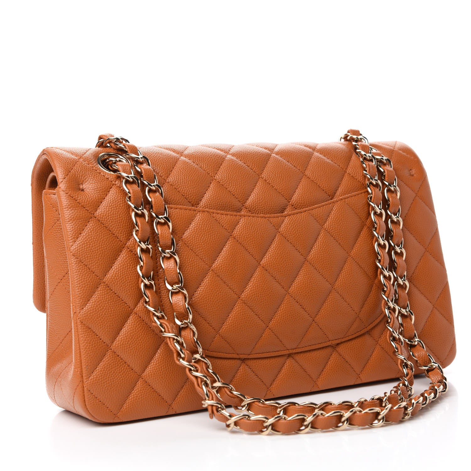 Chanel Caviar Quilted Medium Double Flap Light Brown 3 of 10