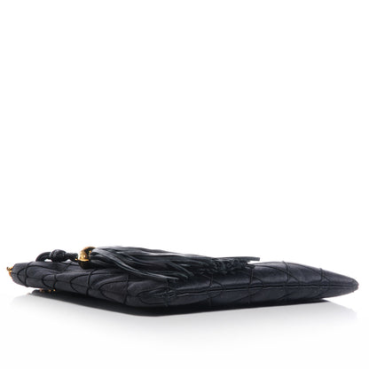 Chanel Satin Quilted Tassel Evening Bag Black 4 of 8