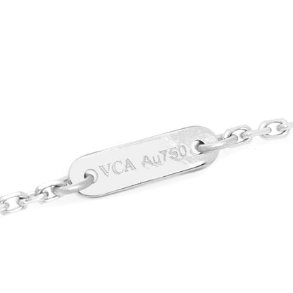 Van Cleef & Arpels 18K White Gold Diamond Mini Frivole Pendant Pave Necklace 6 of 8