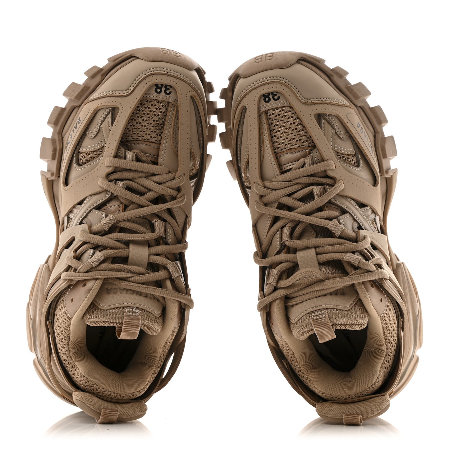 Mesh Nylon Womens Track Sneakers 38 Beige