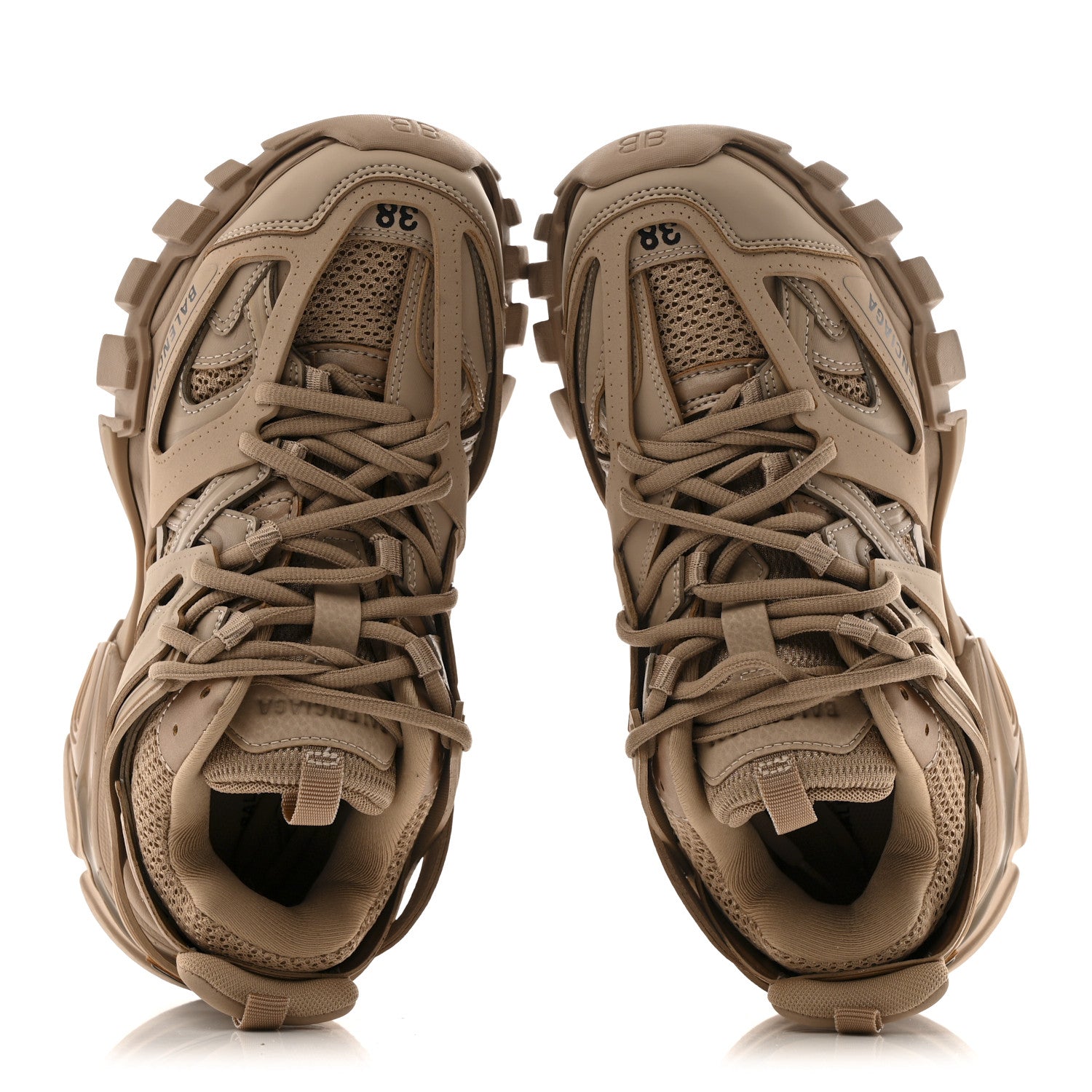 Balenciaga Mesh Nylon Womens Track Sneakers 38 Beige 2 of 9