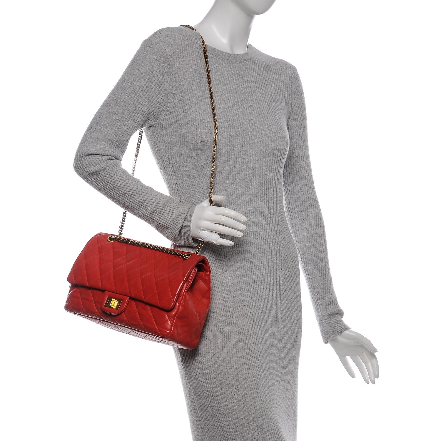 Chanel Lambskin 2.55 Reissue 227 Flap Red 2 of 11