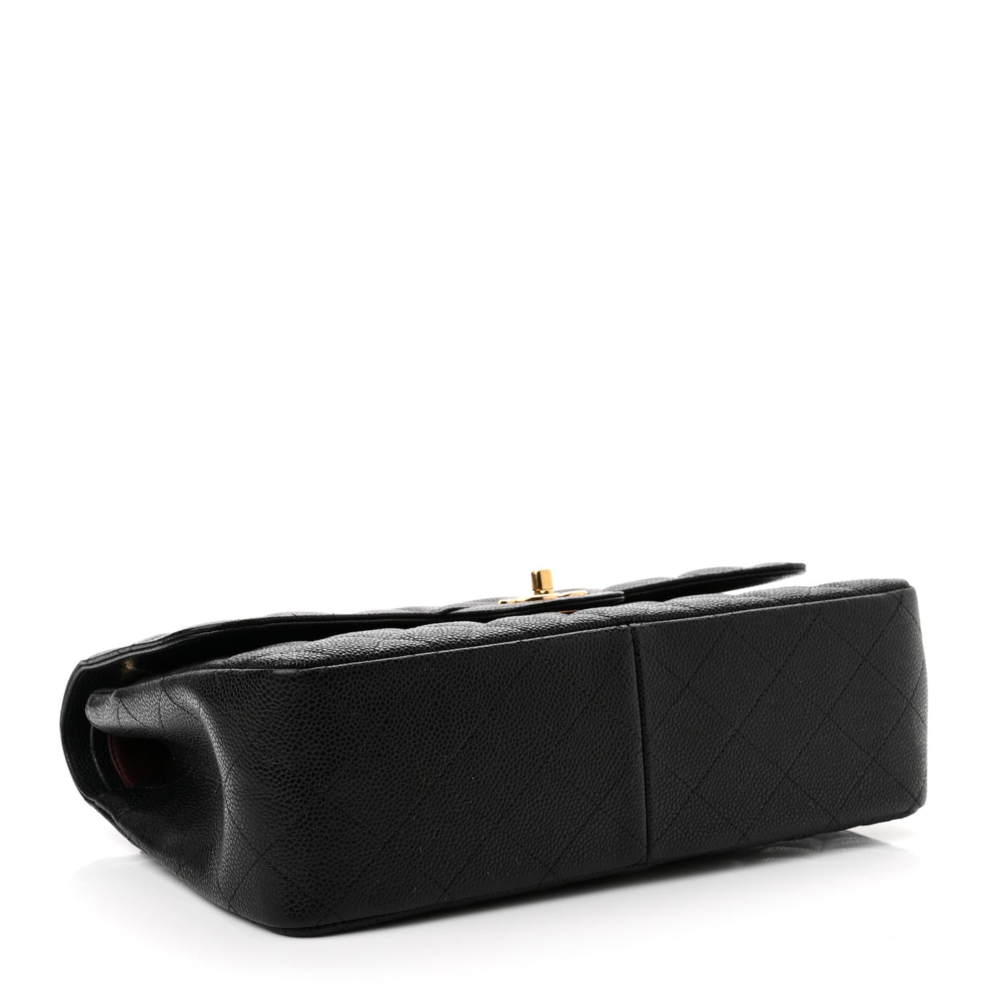 Caviar Quilted Jumbo Double Flap Black