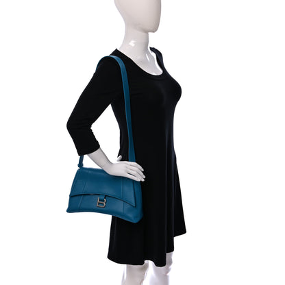 Balenciaga Grained Calfskin Small Downtown Shoulder Bag Turquoise 2 of 9