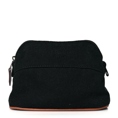 Hermes Cotton Canvas Mini Bolide Travel Cosmetic Pouch Black Black 1 of 11