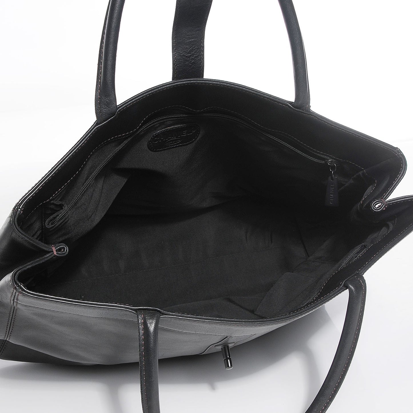 Calfskin Large Shopping Tote Black