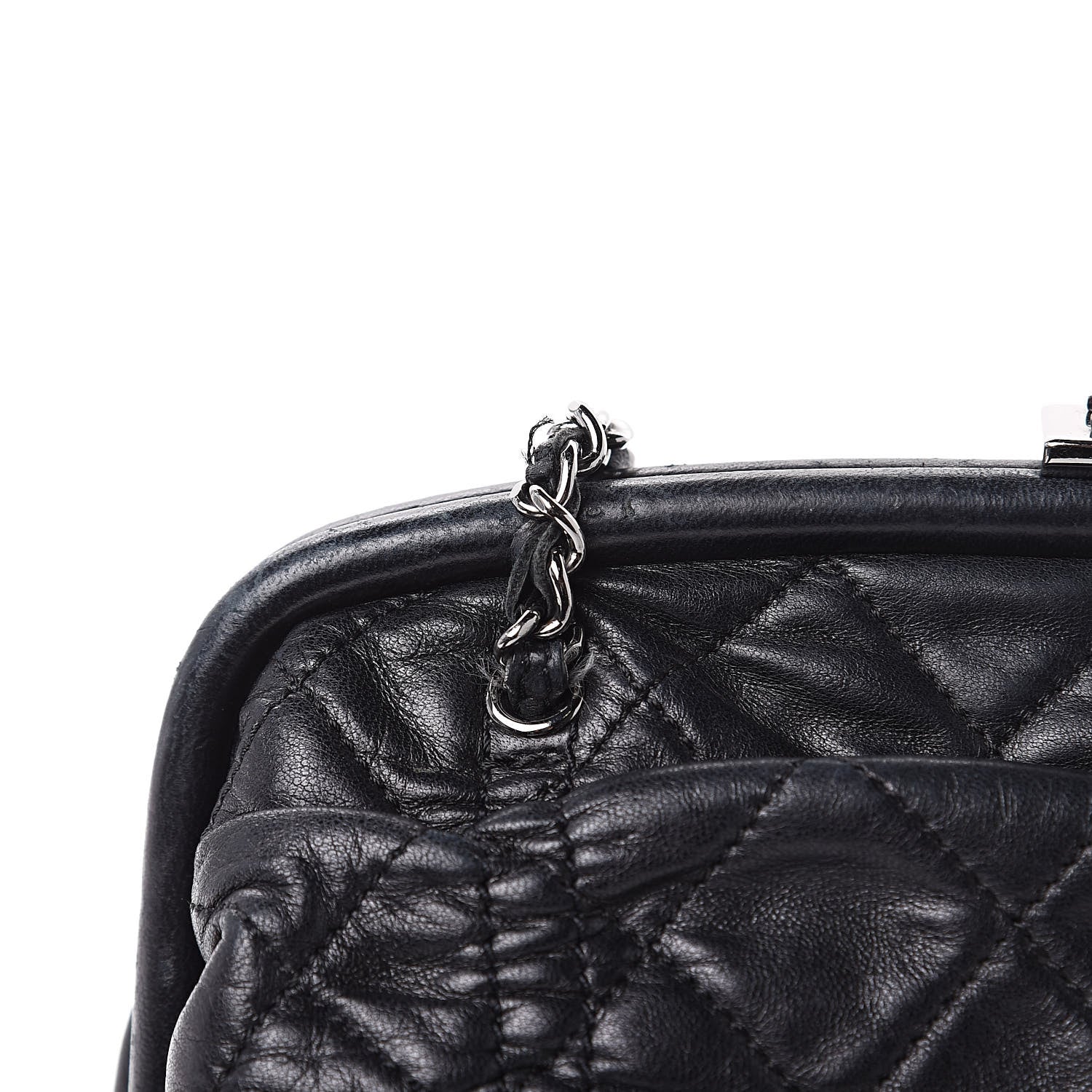 Chanel Lambskin Quilted Sharpei Frame Tote Black 15 of 19