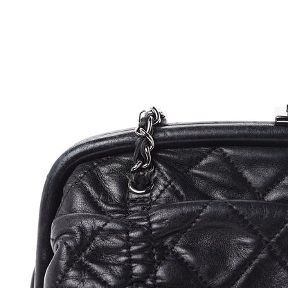 Chanel Lambskin Quilted Sharpei Frame Tote Black 15 of 19