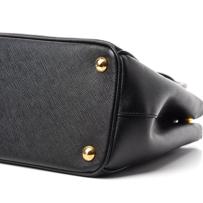 Prada Saffiano Small Galleria Double Zip Tote Black 7 of 13
