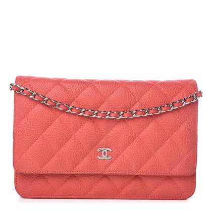 Chanel Iridescent Caviar Quilted Wallet on Chain WOC Pink 1 of 17