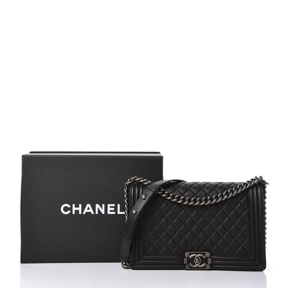 Chanel Grained Calfskin Quilted New Medium Boy Flap Black 11 of 11