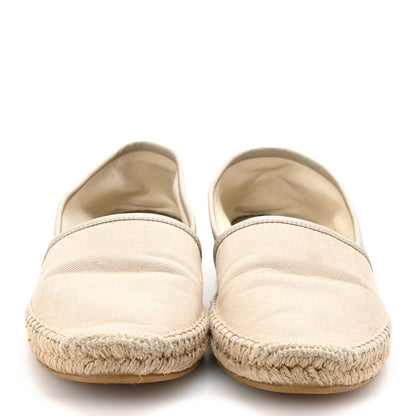 Gucci Washed Cotton Miro Soft Calfskin GG Monogram Espadrilles 39 White Mystic White 3 of 9